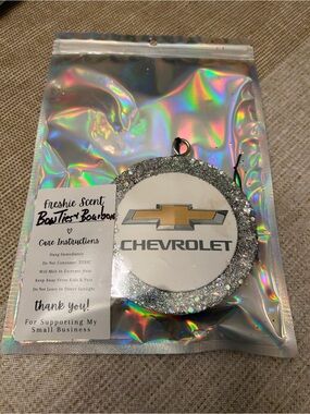 Chevrolet Silver Glitter Hanging Ornament Air Freshener